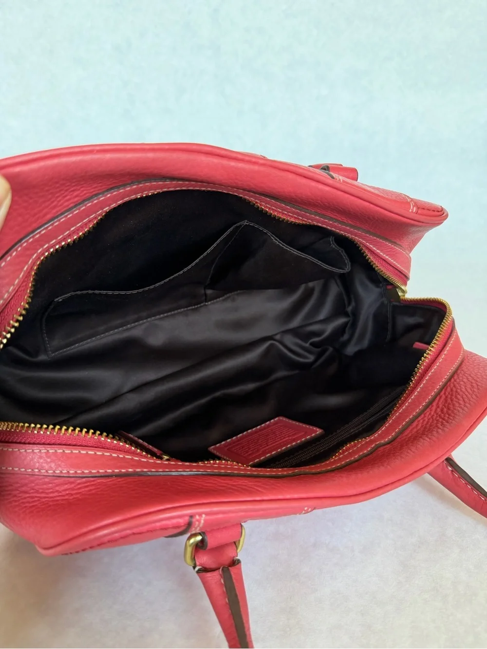 Coach 10323 Pink/Coral Pebbled Leather Satchel Bag Y2K Vintage 2010